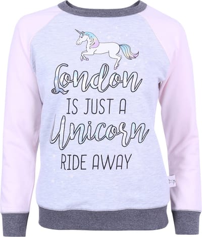 Grijs-roze sweatshirt - eenhoorn