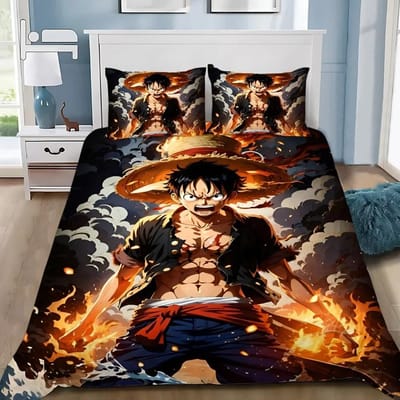 Anime Dekbedovertrek Kussensloop Beddengoedset O-Ones Pieces Luffys Volwassen Jongen Meisje Slaapkamerdecoratie Kinderen Cadeau Eenpersoons Tweepersoons Maat 70x130cm 2pcs