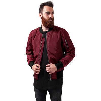 Urban Classics - 2-Tone Bomber jacket - 3XL - Rood/Zwart