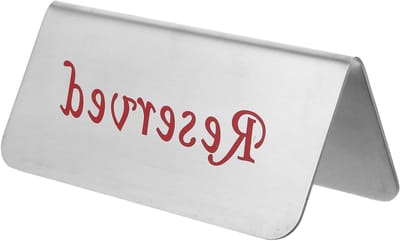 Gereserveerd Bordje - Tafelindicator - Zitplaatsen Ordenen - Dubbelzijdig Zichtbaar - 13 x 6 cm - Zilver