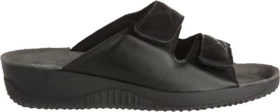 Rohde Leren Dames Slippers Slides Voorgevormd Voetbed - Zwart - 37