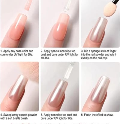 Spiegeleffect nagels /Spiegeleffect op nagels / Originel / Modern / gemakkelijk te gebruiken / Metallic poeder / Moderne nagels / Metallic look / Anti-allergisch / Fantastische decoraties/ 4 Neon-aurora / R 102