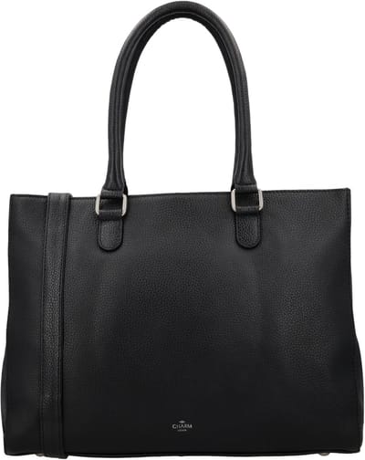 Charm London Washington Laptoptas 15,6 inch - A4tas - Laptopvak - Leer - Werktas - Leren Dames Tas - Zwart