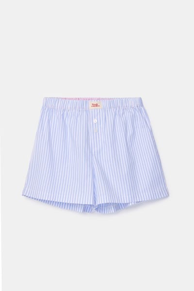 Woody × Kirilove – Boxershort – Blauw-Gestreept – Unisex / Tieners – Limited Edition Capsulecollectie - XL