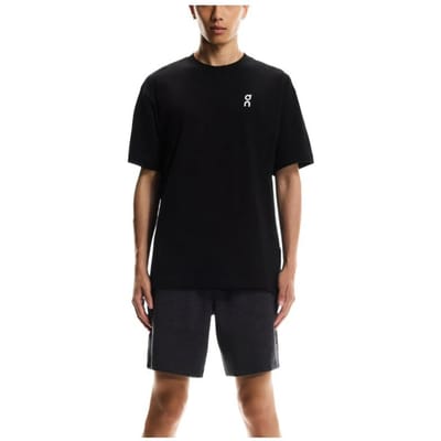 On Club T Smash Losse Geribbelde Ademende T-shirt met Korte Mouwen Heren Tops 1MF30814428 S black