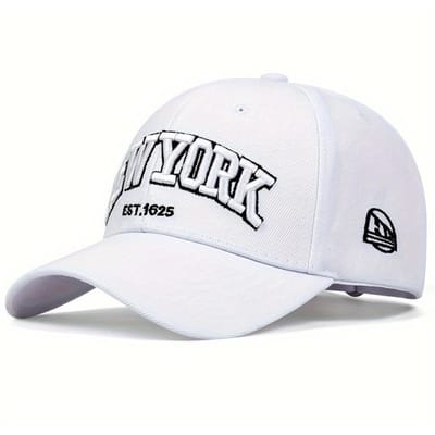 Newyork Letter Borduurwerk Baseballpetten Lente en Herfst Buiten Verstelbaar Casual Hoeden Zonbescherming Hoed Adjustable white