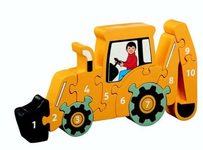 Houten Puzzel Graafmachine - Leren Tellen 1 tot 10