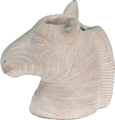 Bloempot voor Binnen – Grijs – Rustieke Pot – 16x10x15 cm – Steen – Zebra-motief