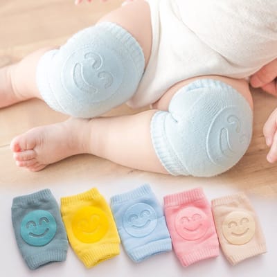 Kniebeschermers voor baby's - Kniebeschermers voor kruipen - Kniebeschermers voor peuters - 6 paar kniebeschermers voor baby's, één maat, zachte, antislip kniebeschermers voor kruipende kinderen en peuters - Geschikt voor binnen- en buitengebruik
