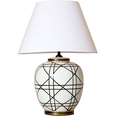 PR Home tafellamp New York, wit, hoogte 60 cm, keramiek