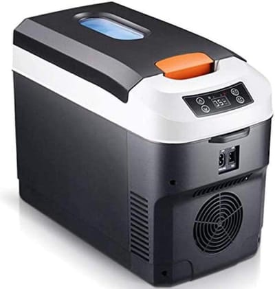 Autokoelkast 10L - Mini Koelbox Elektrisch - Dranken Koelen Verwarmen - Compressor Koeling - 10 Liter - Blauw Zwart