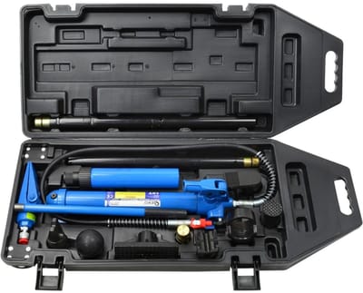 GEKO Krachtige hydraulische krikset - 10 ton capaciteit - 130 mm slag - veelzijdige toepassingen