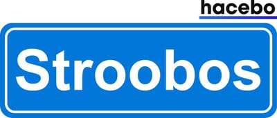 Hacebo - Plaatsnaam Sticker - 29x10 CM - Stroobos sticker - Verkeersborden sticker - grappige cadeaus - Stroobos