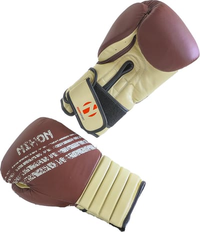 Nihon Bokshandschoen leer Trad KICKBOXPRO leer Bruin (Maat: 14OZ)