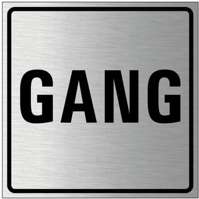 Gang bordje, geborsteld aluminium 150 x 150 mm