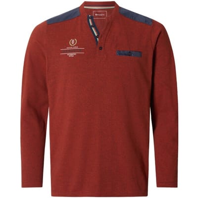 Babista herren Shirt Met Lange Mouwen - 48/50 - rood - Plus Size