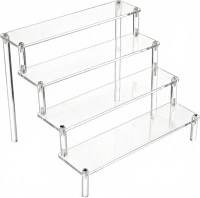 4-laags Transparante Acryl Display Stand voor Figuren, Sieraden, Cupcakes en Make-up, 30x25x20cm