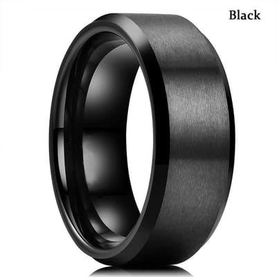 Bagues Fashion 8mm en Acier Inoxydable Noir pour Hommes Femmes Bagues avec Incrustation de Nacre Abalone Violette Hautement Polies Bijoux de Mariage Fête Hommes 11 black