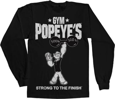 Popeye Longsleeve shirt -L- Popeye's Gym Zwart