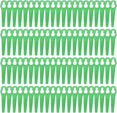 Kunststof reservemesenset, 100 stuks grastrimmer, accessoires, grasmaaier, messen, snijbladen, tuingereedschap, reservemessen, kunststof messen voor tuin, accu grastrimmer (groen)
