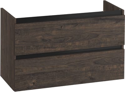 Saqu Gaia wastafelonderkast 100x45x60cm kasteel bruin – zwarte greeplijst