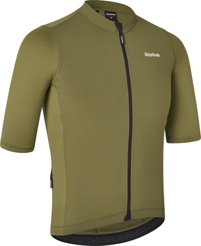 GripGrab - RIDE Fietsshirt Korte Mouwen Zomer Wielrenshirt Cycling Jersey - Olijf Groen - Heren - Maat M