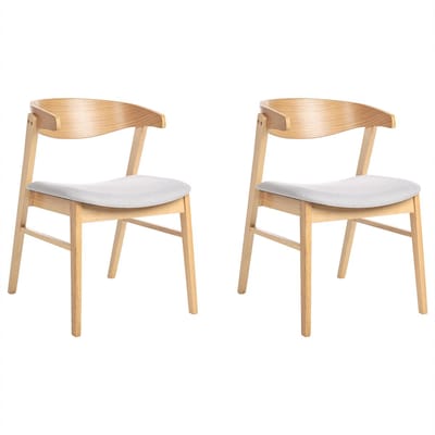 LILLY - Eetkamerstoel set van 2 - Lichtgrijs - Polyester