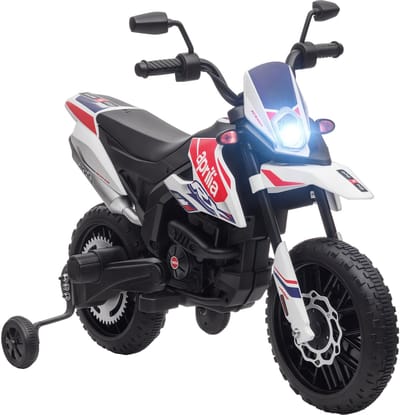 AIYAPLAY Electric Ride-on Motorcycle Kunststoff, Metall 106,5L x 56B x 80H cm Weiß