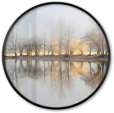 Poster in lijst Rond - Fotolijst 60x60 cm - Posters - Water - Bomen - Natuur - Landschap - Ronde posterlijst zwart - Decoratie - Wanddecoratie woonkamer - Muurdecoratie slaapkamer