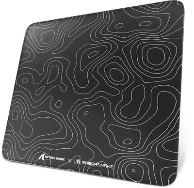 ATTACK SHARK CM05 Tempered Glass Gaming Mouse Pad - Glazen Muismat - Ultra-Smooth Surface - 9H Tempered Glass - 45*40CM - eSport Gaming Mousepad - Black Contour Line