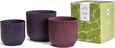 Elho The Winery Collection Cadeaupakket - Bloempotten voor binnen - 100% Gerecycled Plastic - Set van 3 - Ø 14, 16 en 18 cm - Multicolour