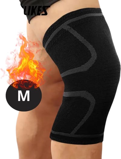 Nivard Kniebrace - Sportbrace Knie - Knee Sleeves - Knee Sleeves Powerlifting - Compressie Knie Brace - Knee Wraps - Knee Support - Dames - Heren - Comfortabel - Grijs - Maat M