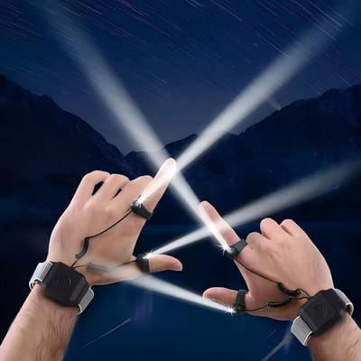 1 paar - LED-zaklamphandschoenen - Oplaadbaar ontwerp - Zaklamp met vouwvingers - Verlichtingshandschoenen - Normale maat - Geschikt voor vissen, kamperen, reparaties en verlichting - Zwart