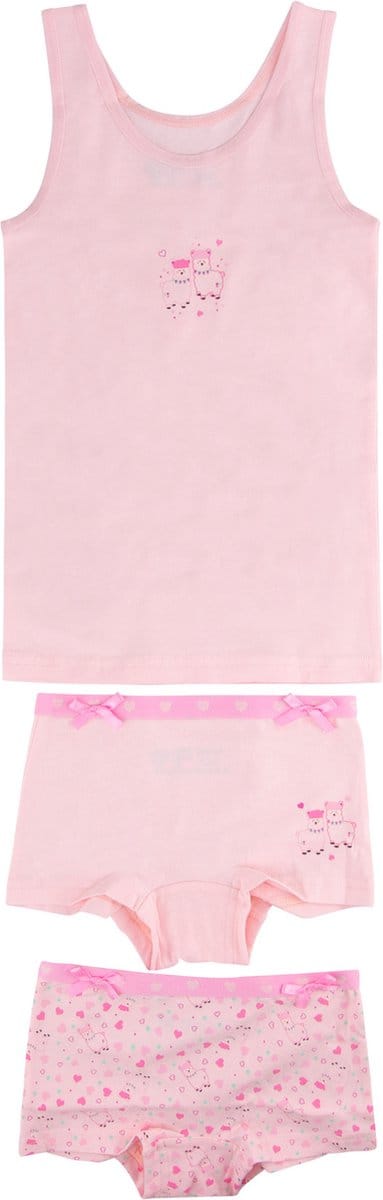 Fun2wear Funderwear meisjes ondergoed - meisjes setje - Alpaca - 2 Boxershorts en hemd setje kind - 98 - Roze