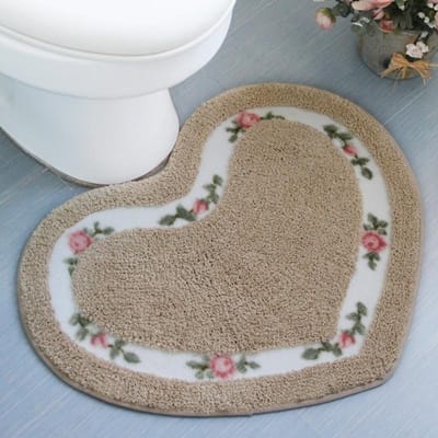 Hartvormige antislip badmat geborduurd toiletmatset waterabsorberende deurmat voor badkamer toilet slaapkamer 2 maten vloermat kameel