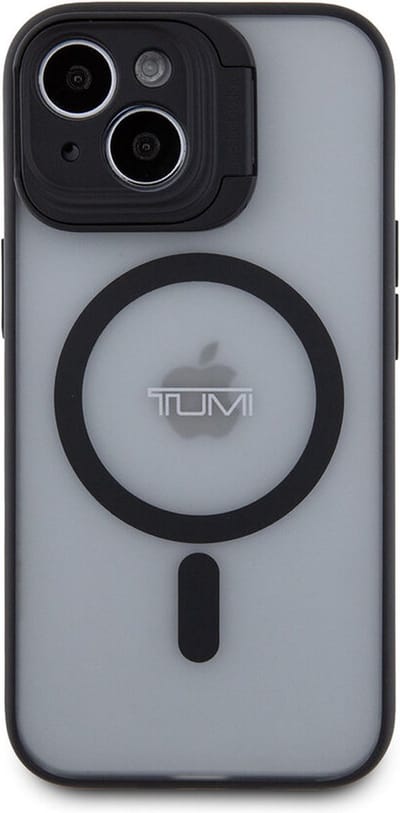 Tumi Backcover Hoesje Frosted Magsafe Geschikt voor iPhone 15 Transparant - Zwart