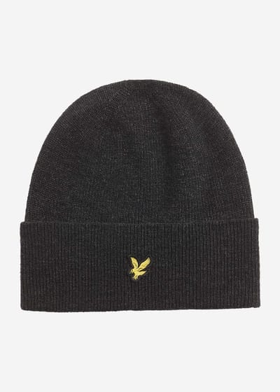 Muts Lyle &amp; Scott HE2314A LAMBSWOOL BLEND RIBBED-W155 JET BLACK MARL