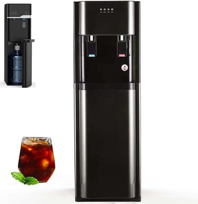 Waterkoeler Dispenser - Waterfontein - Thuisgebruik Kantoor - Zelfreinigend Nachtlampje - 3 Temperatuurinstellingen - Zwart