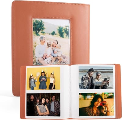 Hardcover Fotoalbum met 160 Pockets voor 4x6 Foto's, PU Leer, Groot Capaciteit, Perfect voor Familie, Bruiloft, Verjaardag en Herinneringen - Bruin