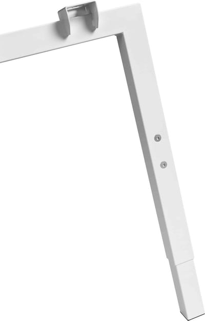Hoogte verstelbaar wingbureau 4-poot Kubus breed 180CM diep 120CM bladkleur Wit framekleur Wit (RAL9010) wingzijde Links