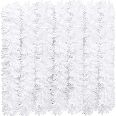 Kerstslinger 10 m – Wit metallic – Glanzende dikke kerstboomdecoratie