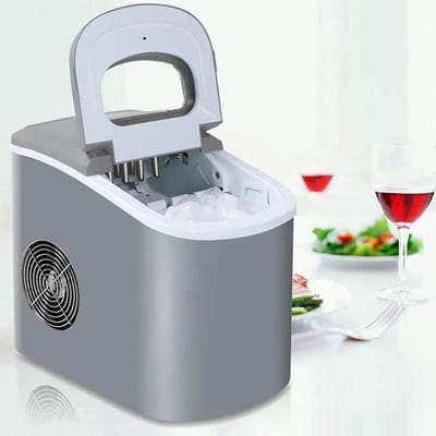Mini IJsblokjesmachine - Aanrecht IJsmaker - Snelle IJsproductie - Twee IJsformaten - 15 kg per dag - Grijs