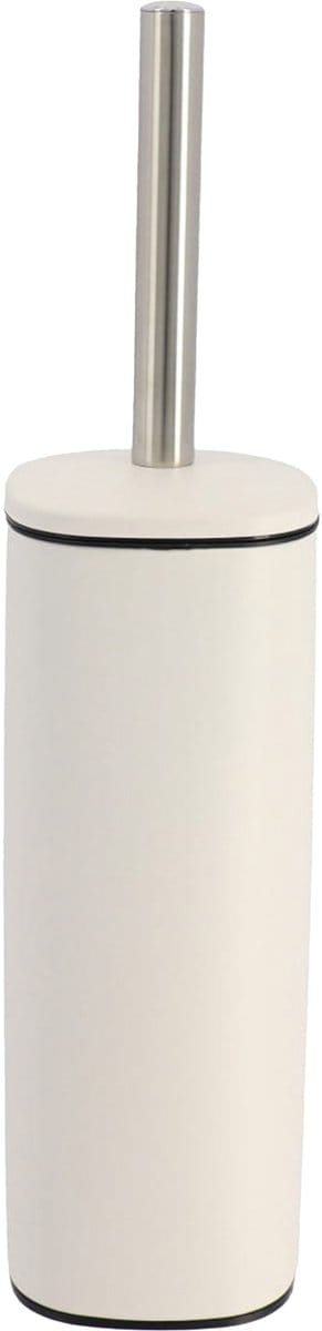 Tendance Toilet/badkamer toiletborstel met houder - Elegance - wit - 9 x 39 cm