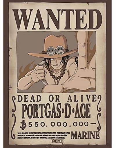 Wanted Ace Poster One Piece 38x52cm