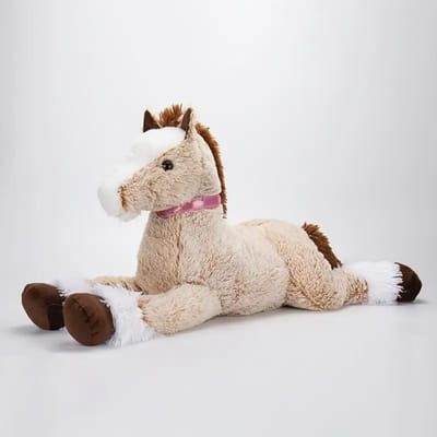 Groot Paard Knuffeldier voor Jongens Meisjes Groot Pluche Speelgoed Berijdbaar Knuffel Pony Kussen Zacht Knuffelbaar Cadeau 90cm bruin