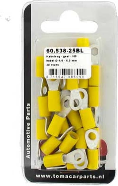 Kabeloog M5 geel 25 stuks blister