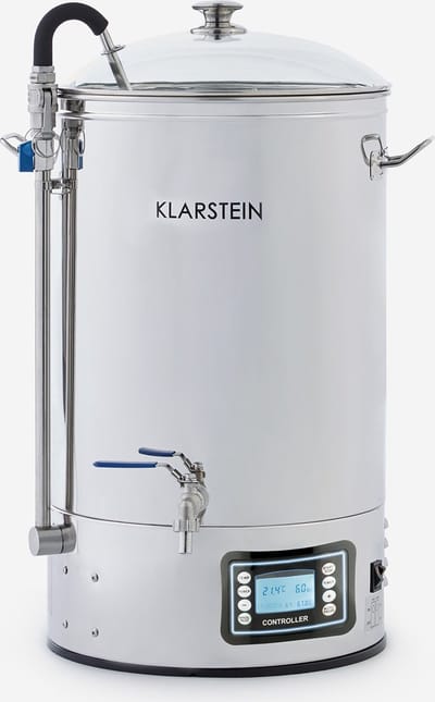 Klarstein Bierbrouwset, Bierbrouwsysteem, Maischketel voor Bierbrouwen, Thuisbrouwset, Brouwketel, Circulatiepomp, Touchscreen, 30 liter gistingsvat, 2500 W, Roestvrij Staal, Zilver - voor Thuis - RVS