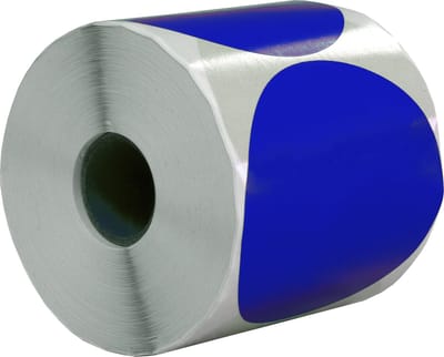 500 Etiketten Rond Blauw 80 mm op Rol - Sluitzegel - Markeringspunten - Blanco ronde stickers - DULA