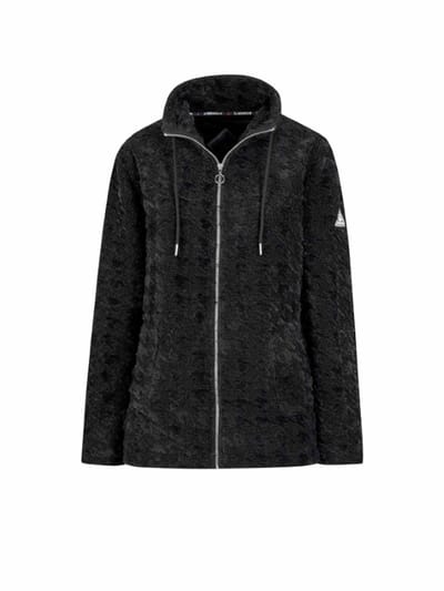 BJØRNSON Samanta Coral Fleece Vest 4 Seizoenen Zigzag-motief Dames - Maat 52 - Zwart