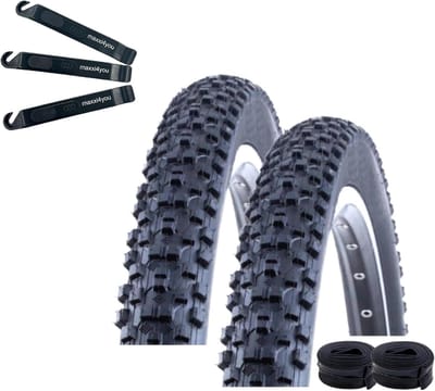 MTB Banden Set - Fietsbanden Allround - Off-road Rijden - Versterkte Grip Blokken - 27.5 x 2.10 - Zwart